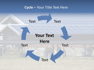 A Farm With Horses And A House With A Solar Panel On The Roof PowerPoint Template