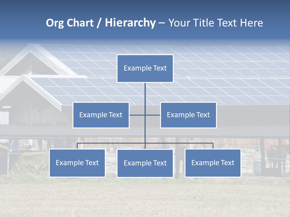 A Farm With Horses And A House With A Solar Panel On The Roof PowerPoint Template