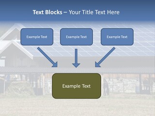 A Farm With Horses And A House With A Solar Panel On The Roof PowerPoint Template