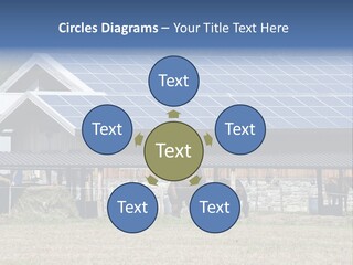 A Farm With Horses And A House With A Solar Panel On The Roof PowerPoint Template