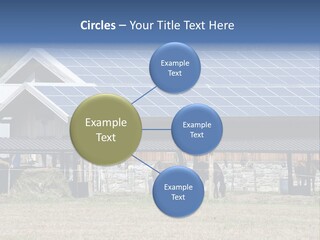 A Farm With Horses And A House With A Solar Panel On The Roof PowerPoint Template