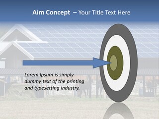 A Farm With Horses And A House With A Solar Panel On The Roof PowerPoint Template