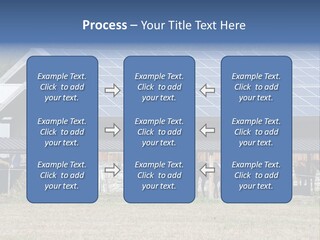 A Farm With Horses And A House With A Solar Panel On The Roof PowerPoint Template
