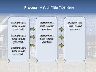 A Farm With Horses And A House With A Solar Panel On The Roof PowerPoint Template