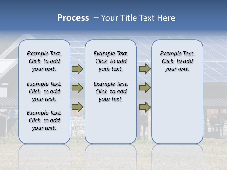 A Farm With Horses And A House With A Solar Panel On The Roof PowerPoint Template