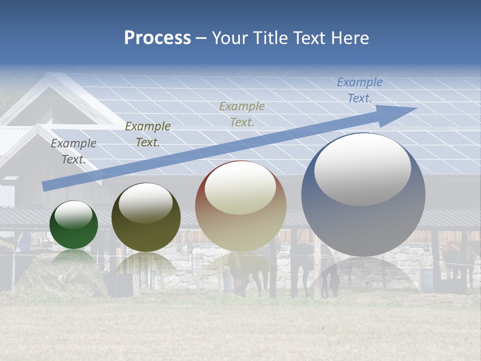 A Farm With Horses And A House With A Solar Panel On The Roof PowerPoint Template