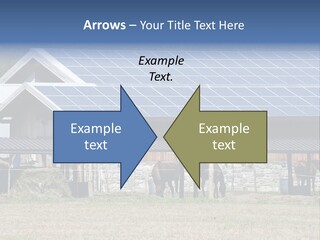 A Farm With Horses And A House With A Solar Panel On The Roof PowerPoint Template