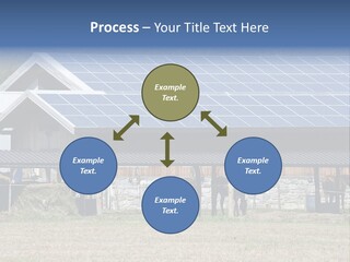 A Farm With Horses And A House With A Solar Panel On The Roof PowerPoint Template