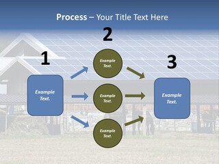 A Farm With Horses And A House With A Solar Panel On The Roof PowerPoint Template