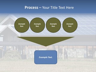 A Farm With Horses And A House With A Solar Panel On The Roof PowerPoint Template