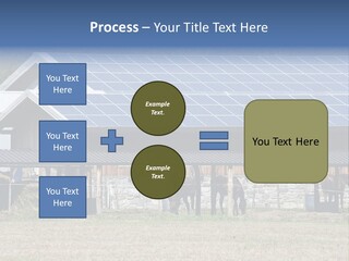 A Farm With Horses And A House With A Solar Panel On The Roof PowerPoint Template