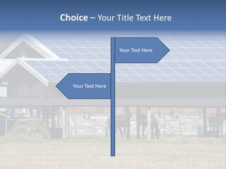 A Farm With Horses And A House With A Solar Panel On The Roof PowerPoint Template
