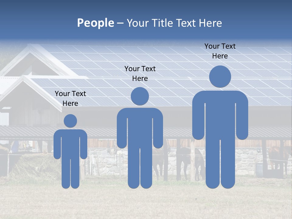 A Farm With Horses And A House With A Solar Panel On The Roof PowerPoint Template