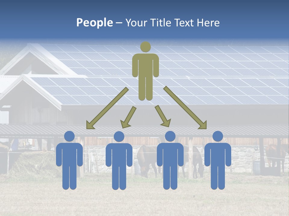 A Farm With Horses And A House With A Solar Panel On The Roof PowerPoint Template