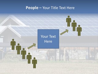 A Farm With Horses And A House With A Solar Panel On The Roof PowerPoint Template