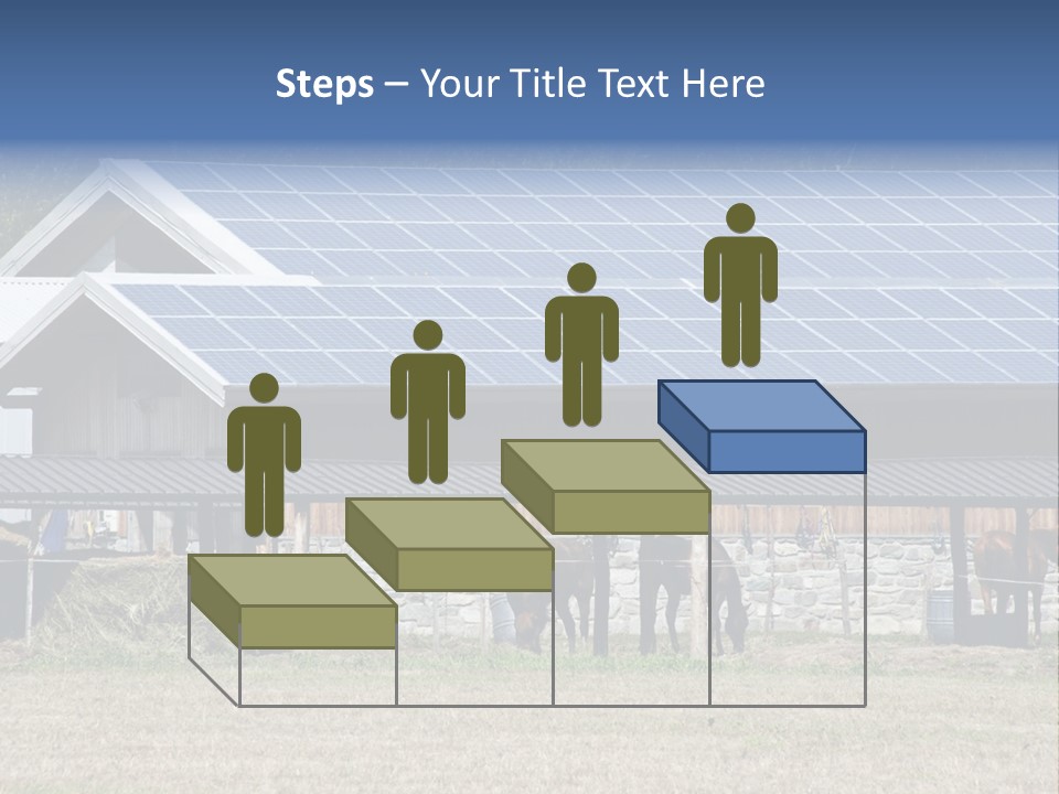 A Farm With Horses And A House With A Solar Panel On The Roof PowerPoint Template
