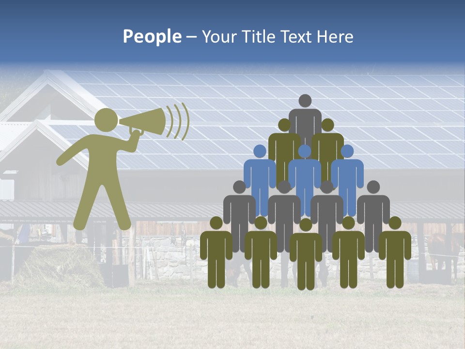 A Farm With Horses And A House With A Solar Panel On The Roof PowerPoint Template