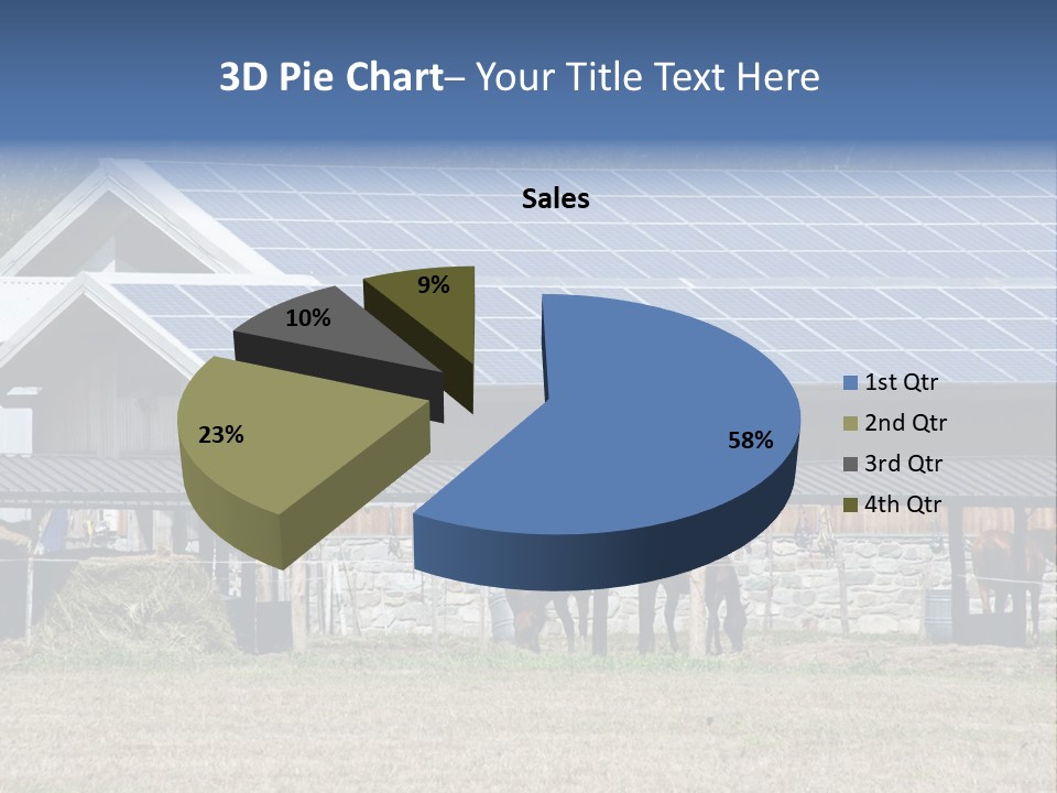 A Farm With Horses And A House With A Solar Panel On The Roof PowerPoint Template