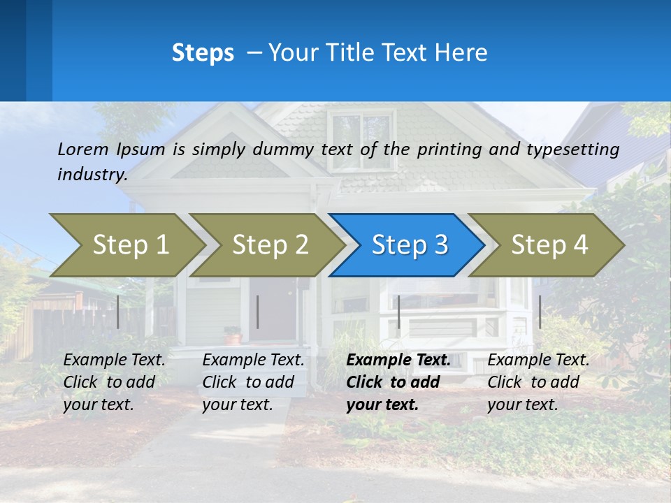 A House With A Blue Sign In Front Of It PowerPoint Template
