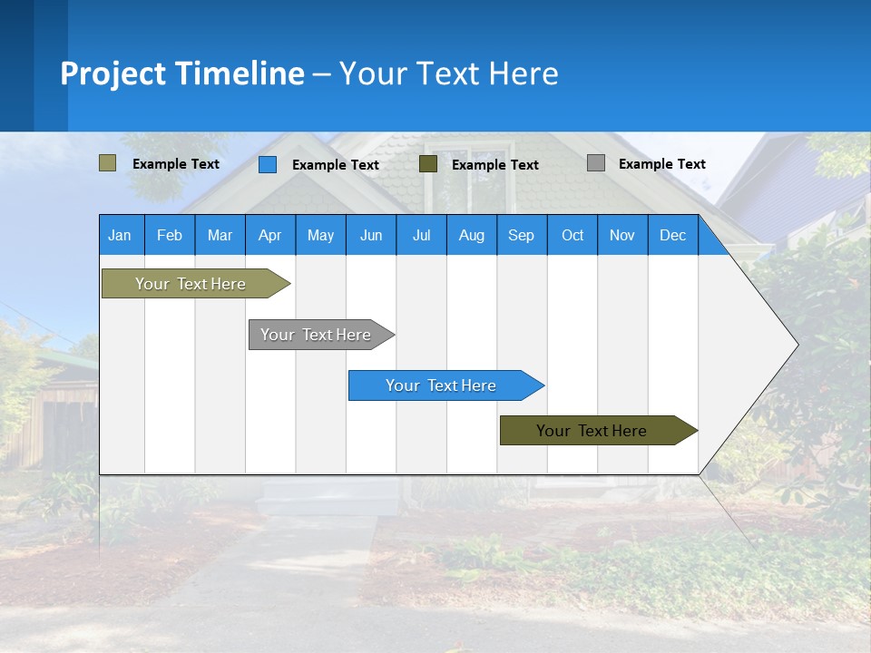A House With A Blue Sign In Front Of It PowerPoint Template