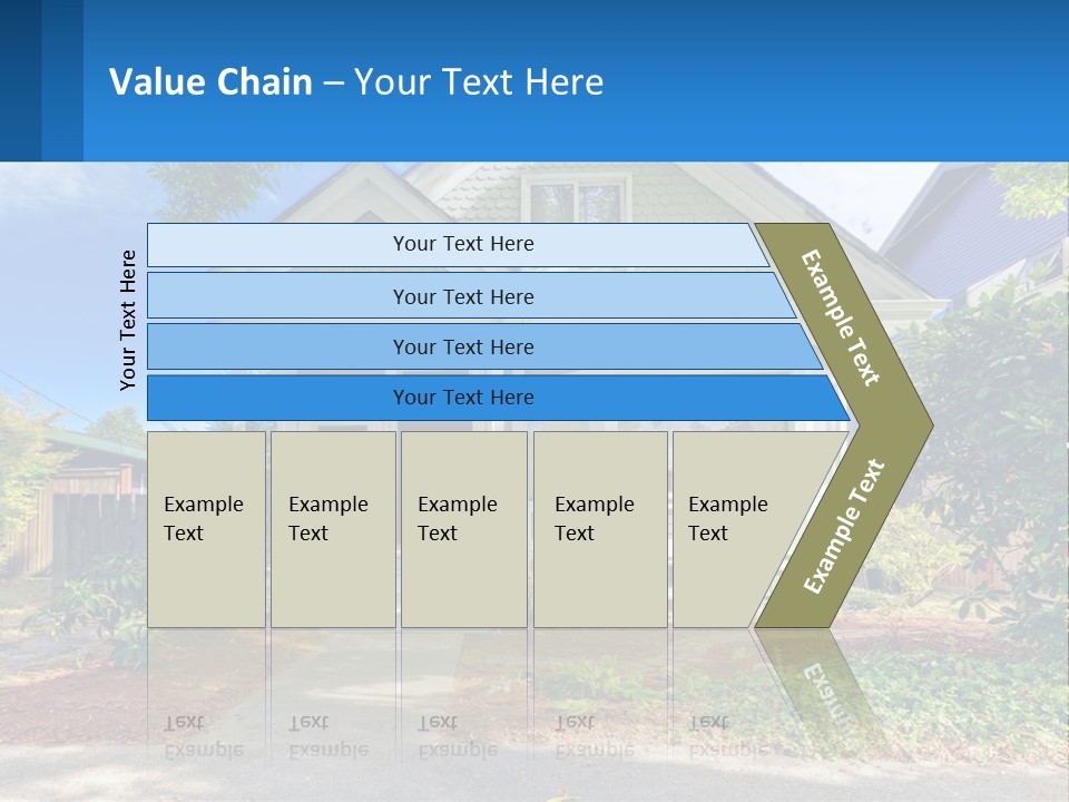 A House With A Blue Sign In Front Of It PowerPoint Template