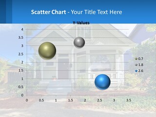 A House With A Blue Sign In Front Of It PowerPoint Template