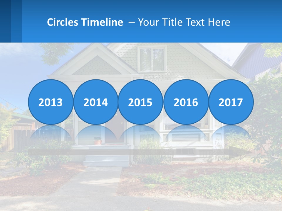 A House With A Blue Sign In Front Of It PowerPoint Template