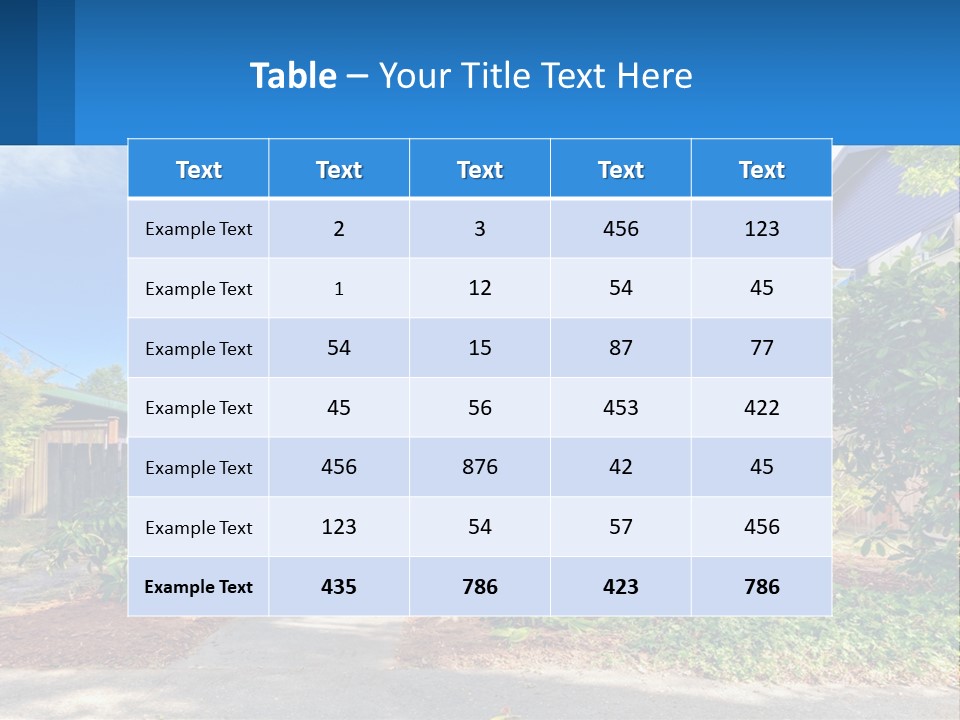 A House With A Blue Sign In Front Of It PowerPoint Template