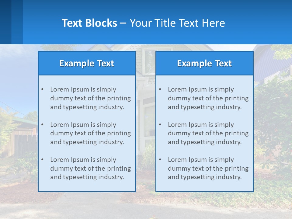 A House With A Blue Sign In Front Of It PowerPoint Template