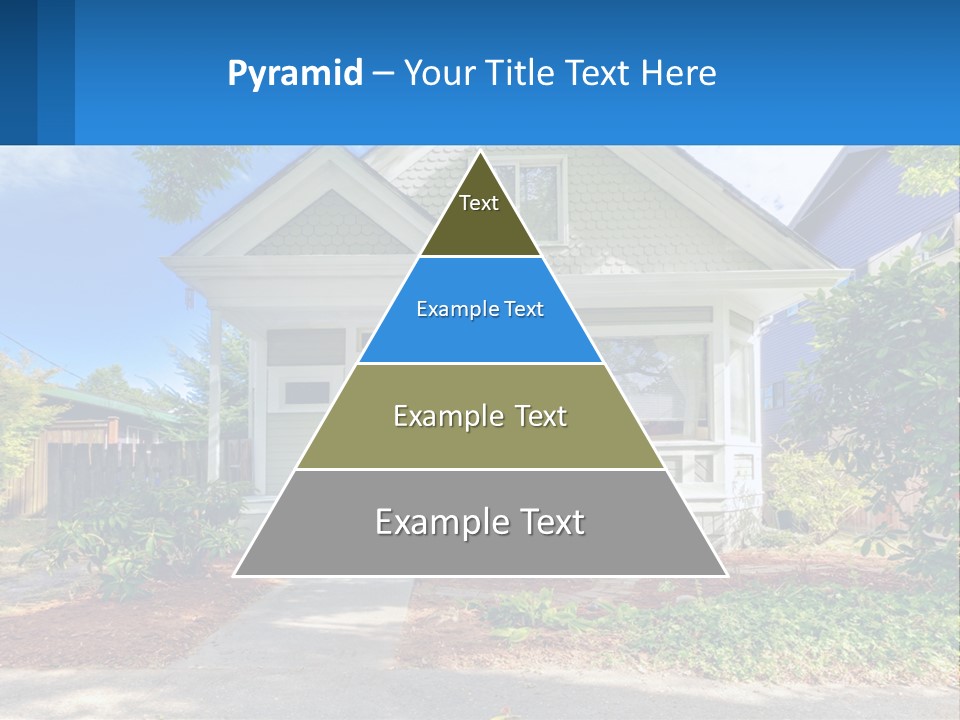 A House With A Blue Sign In Front Of It PowerPoint Template