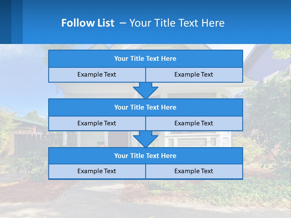 A House With A Blue Sign In Front Of It PowerPoint Template