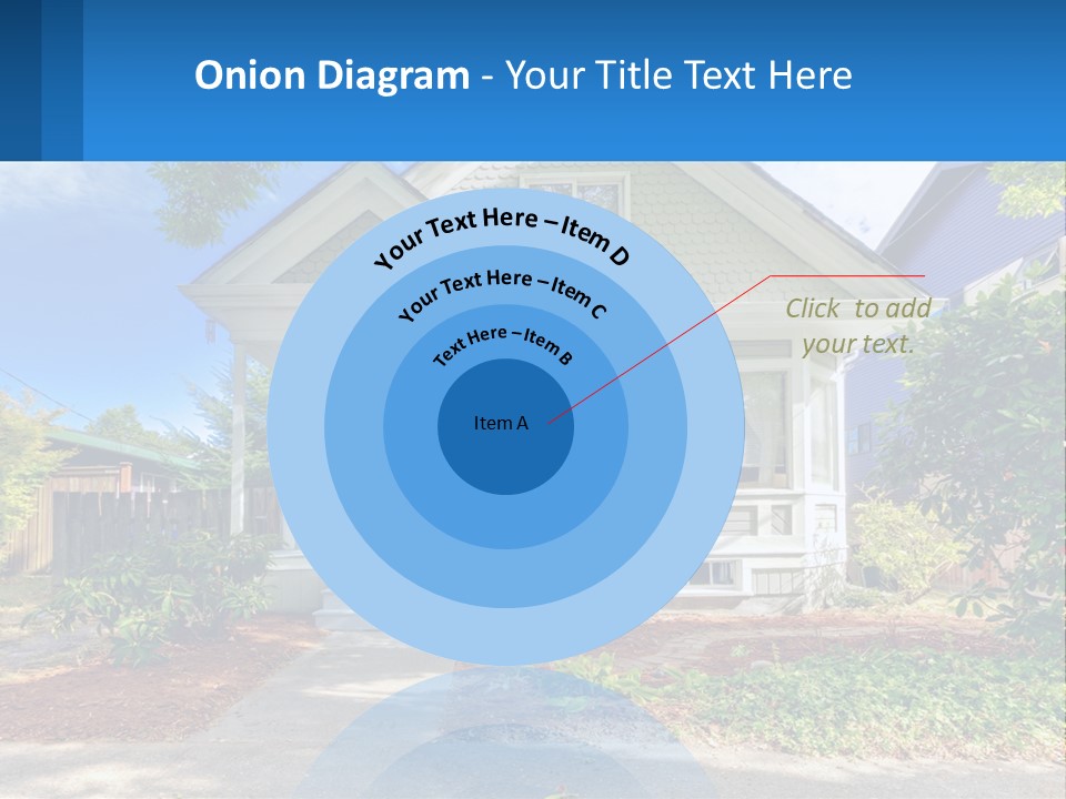 A House With A Blue Sign In Front Of It PowerPoint Template