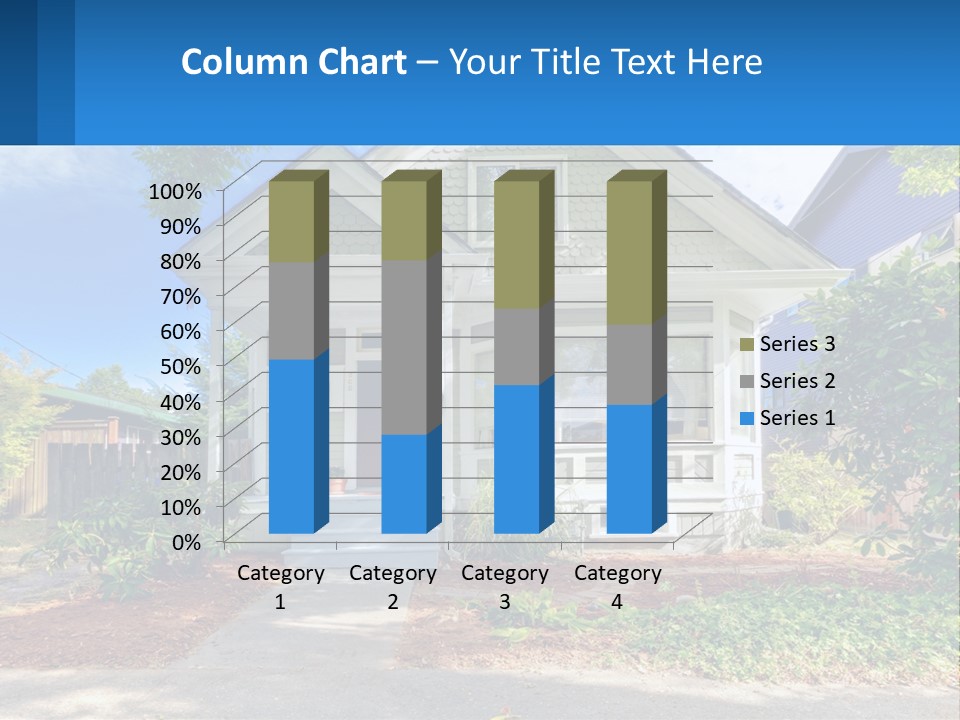 A House With A Blue Sign In Front Of It PowerPoint Template