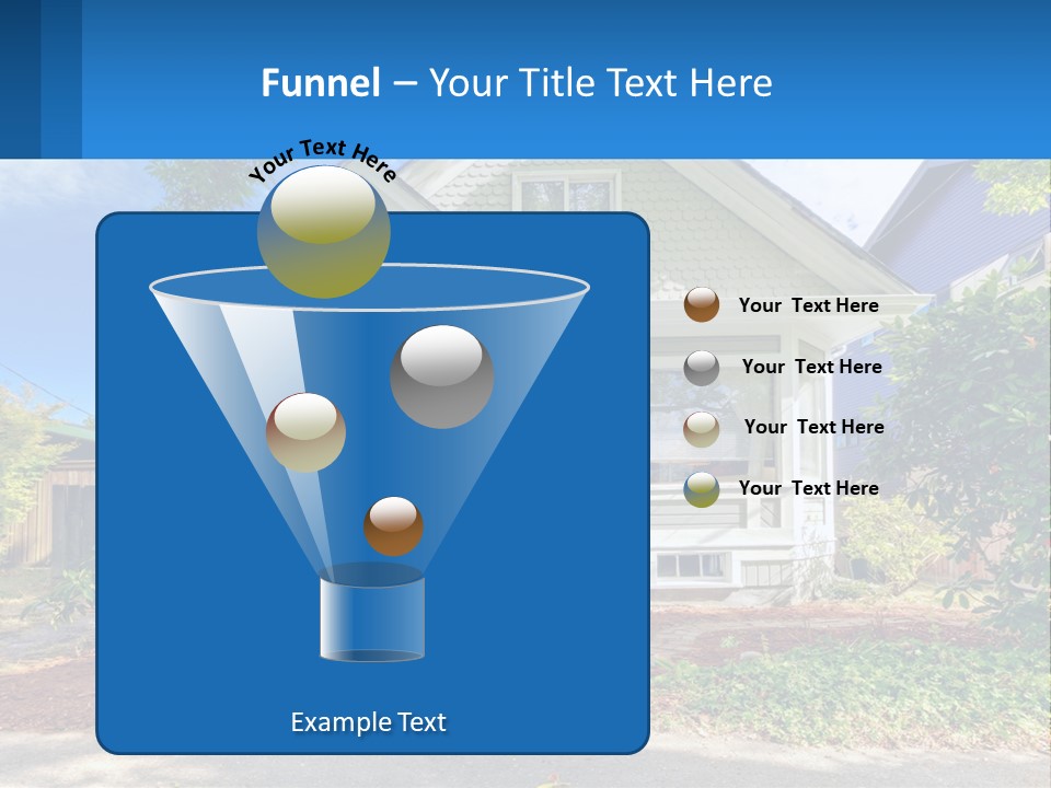 A House With A Blue Sign In Front Of It PowerPoint Template