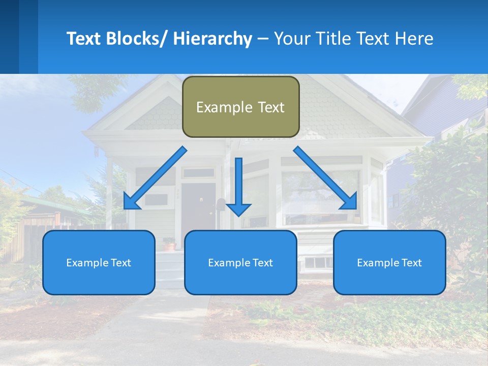 A House With A Blue Sign In Front Of It PowerPoint Template