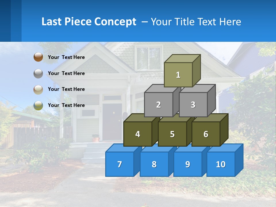 A House With A Blue Sign In Front Of It PowerPoint Template
