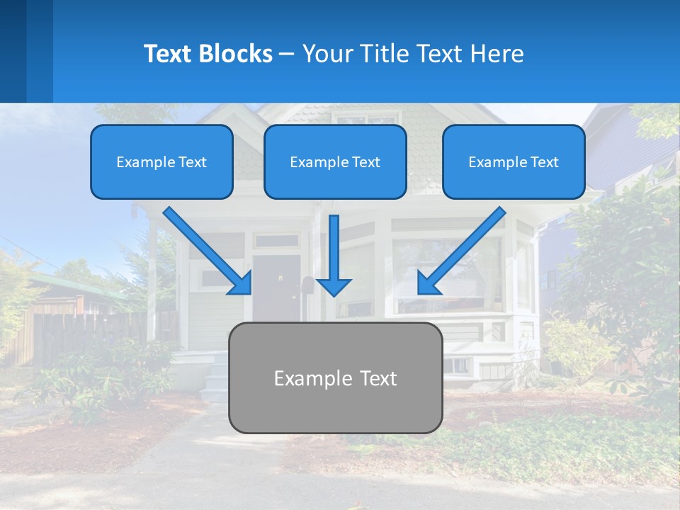A House With A Blue Sign In Front Of It PowerPoint Template