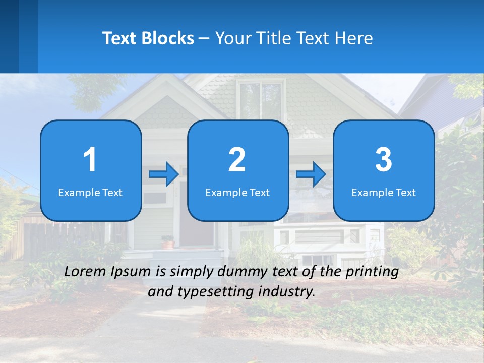 A House With A Blue Sign In Front Of It PowerPoint Template