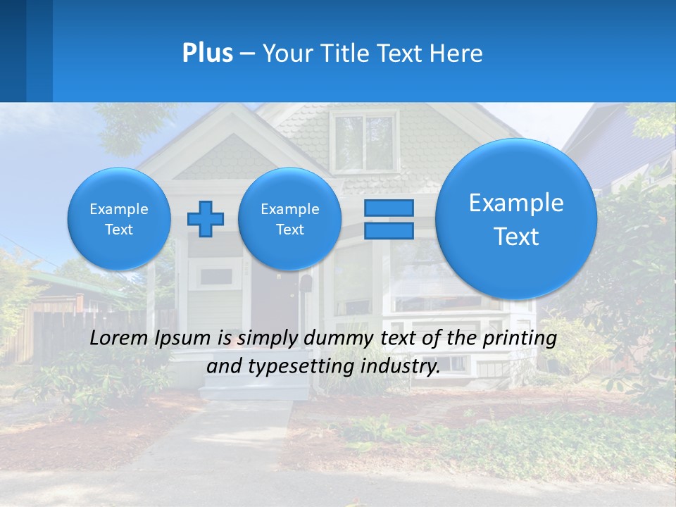A House With A Blue Sign In Front Of It PowerPoint Template