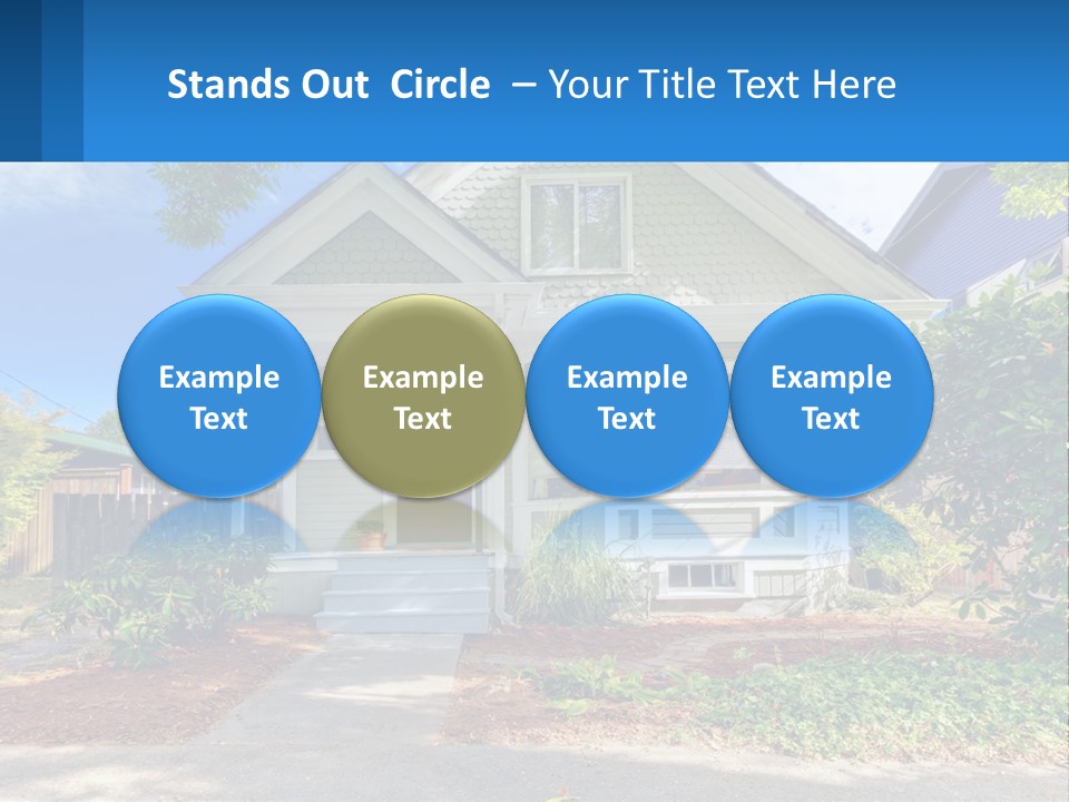 A House With A Blue Sign In Front Of It PowerPoint Template