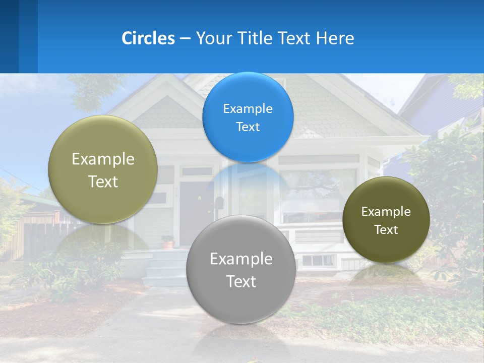 A House With A Blue Sign In Front Of It PowerPoint Template