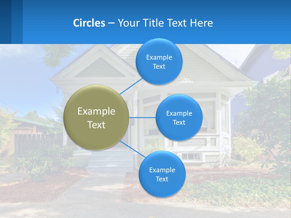 A House With A Blue Sign In Front Of It PowerPoint Template