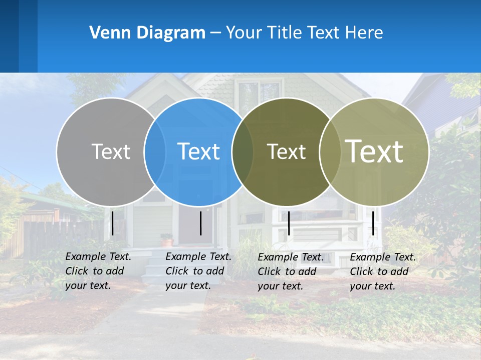 A House With A Blue Sign In Front Of It PowerPoint Template