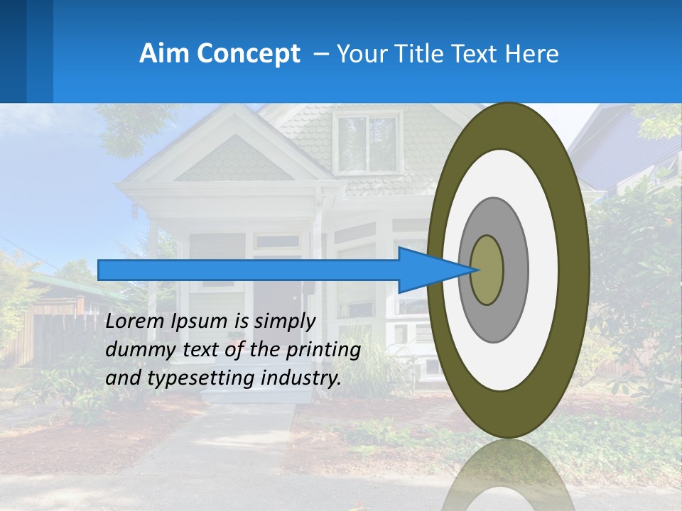 A House With A Blue Sign In Front Of It PowerPoint Template