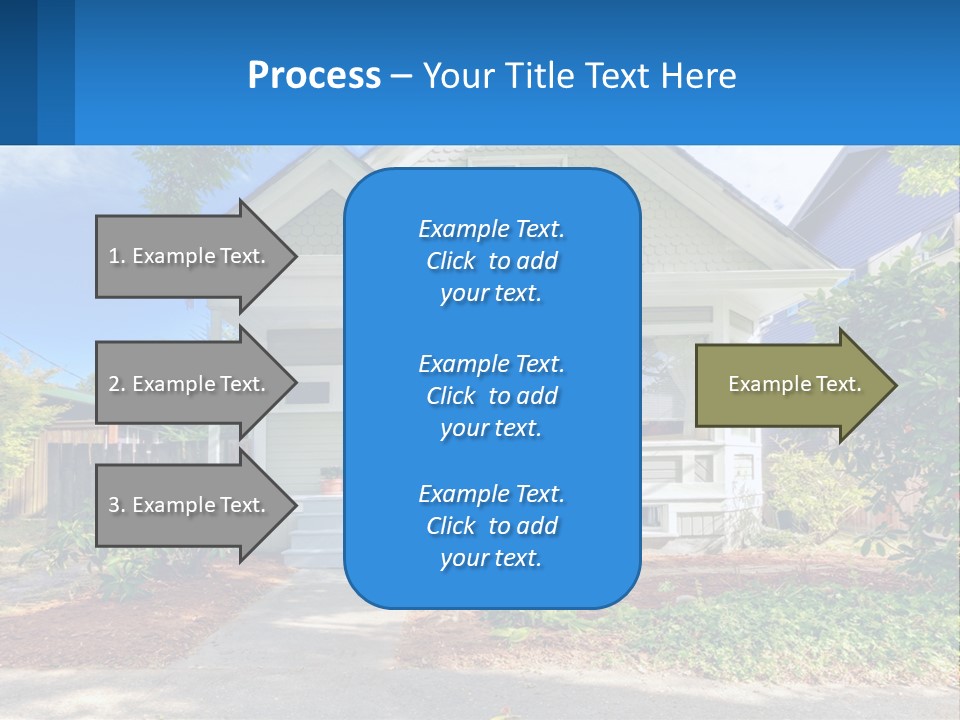 A House With A Blue Sign In Front Of It PowerPoint Template