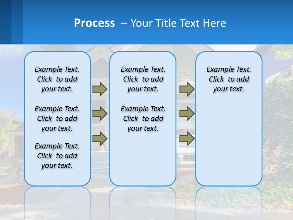 A House With A Blue Sign In Front Of It PowerPoint Template
