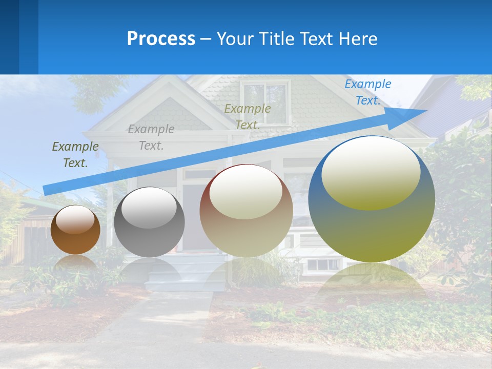 A House With A Blue Sign In Front Of It PowerPoint Template
