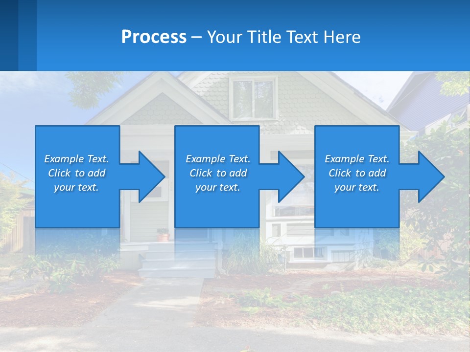A House With A Blue Sign In Front Of It PowerPoint Template