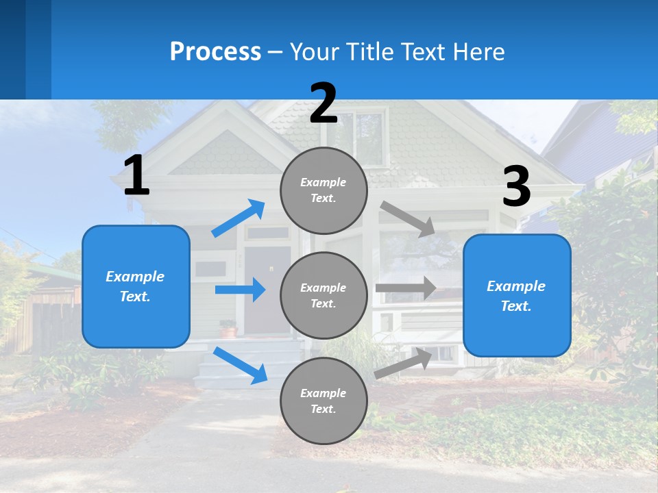 A House With A Blue Sign In Front Of It PowerPoint Template