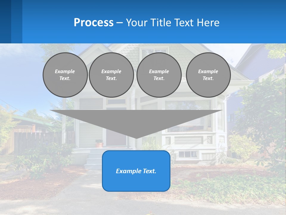 A House With A Blue Sign In Front Of It PowerPoint Template